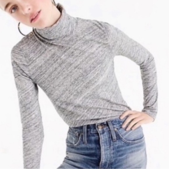 J. Crew Tissue Turtleneck Heathered Gray - Picture 2 of 4